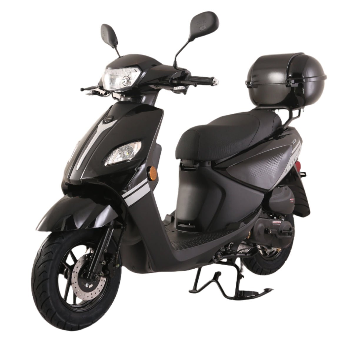 TrailMaster Flash 50cc Street Scooter, CVT Automatic, LED Lights, Rear Trunk Included – Black - Image 4