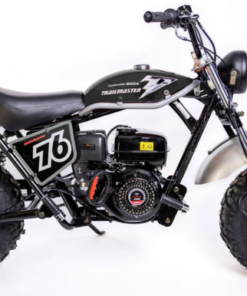 TrailMaster Hurricane 200X Mini Bike, 196cc 6.5 HP with Torque Converter, Dual Disc Brake, Front & Rear Suspension – Black