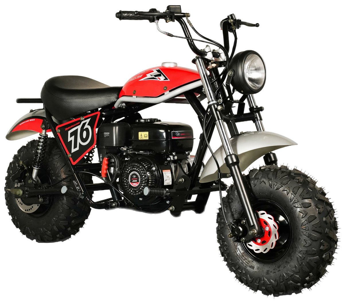 TrailMaster Hurricane 200X Mini Bike, 196cc 6.5 HP with Torque Converter, Dual Disc Brake, Front & Rear Suspension – Black - Image 2