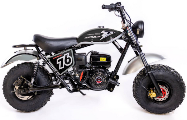 TrailMaster Hurricane 200X Mini Bike, 196cc 6.5 HP with Torque Converter, Dual Disc Brake, Front & Rear Suspension – Black