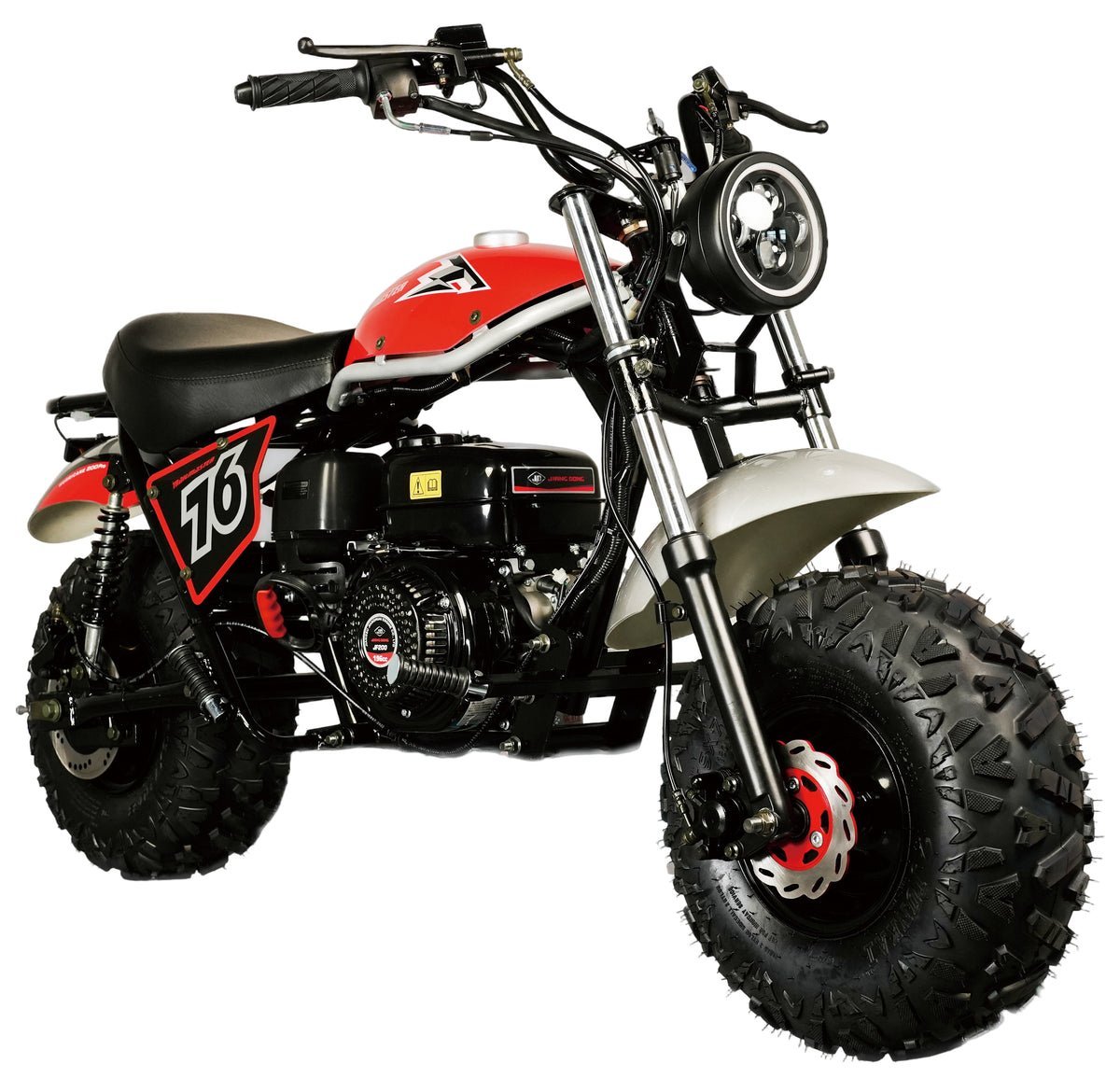 TrailMaster Hurricane 200X PRO Mini Bike, 196cc 6.5hp with Electric Start, Torque Converter, Dual Disc Brakes, Front & Rear Suspension, LED Headlight – Red - Image 2