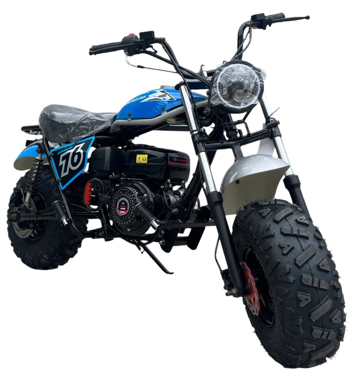 TrailMaster Hurricane 200X PRO Mini Bike, 196cc 6.5hp with Electric Start, Torque Converter, Dual Disc Brakes, Front & Rear Suspension, LED Headlight – Red - Image 4