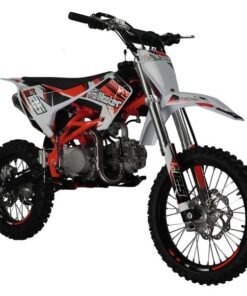 TrailMaster LK125 Pro Series Dirt Bike, Electric Start, 4-Speed Manual, Dual Disc Brakes, (17/14) Wheels – Red