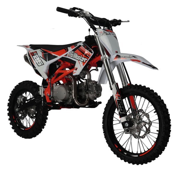 TrailMaster LK125 Pro Series Dirt Bike, Electric Start, 4-Speed Manual, Dual Disc Brakes, (17/14) Wheels – Red