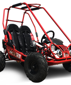TrailMaster MINI XRX+ Kids GoKart, 5.5hp Gas Engine with Electric Start, Remote Start/Kill, Ages 4-9 – Red