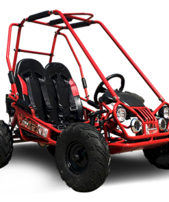 Alternative view of TrailMaster MINI XRX+ Kids GoKart, 5.5hp Gas Engine with Electric Start, Remote Start/Kill, Ages 4-9 – Red