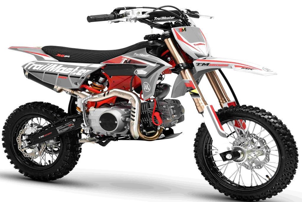 TrailMaster MK125S Pro Series Dirt Bike, 4-Speed Semi-Automatic, Electric Start, Dual Disc Brakes, (14/12) Wheels – Red - Image 3
