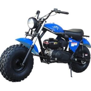 TrailMaster Monster Dog II Mini Bike, 208cc 7.5hp with Torque Converter, Rear Hydraulic Disc Brake – Blue