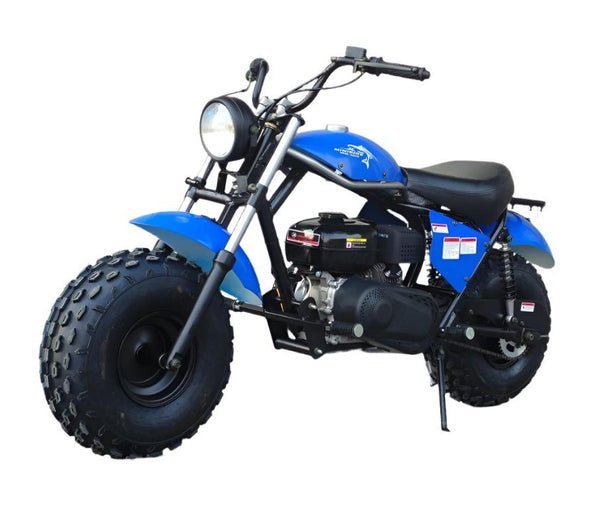 TrailMaster Monster Dog II Mini Bike, 208cc 7.5hp with Torque Converter, Rear Hydraulic Disc Brake – Blue