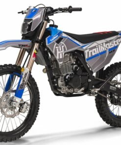 Alternative view of TrailMaster MX250-Pro Dirt Bike, 5-Speed Manual, Dual Disc Brakes, Electric Start (21/18) Wheels – Blue