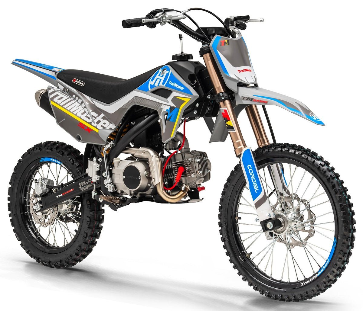 TrailMaster SX125 Pro Series Dirt Bike, Electric Start, 4-Speed Manual, Dual Disc Brakes, (19/16) Wheels – Red - Image 2