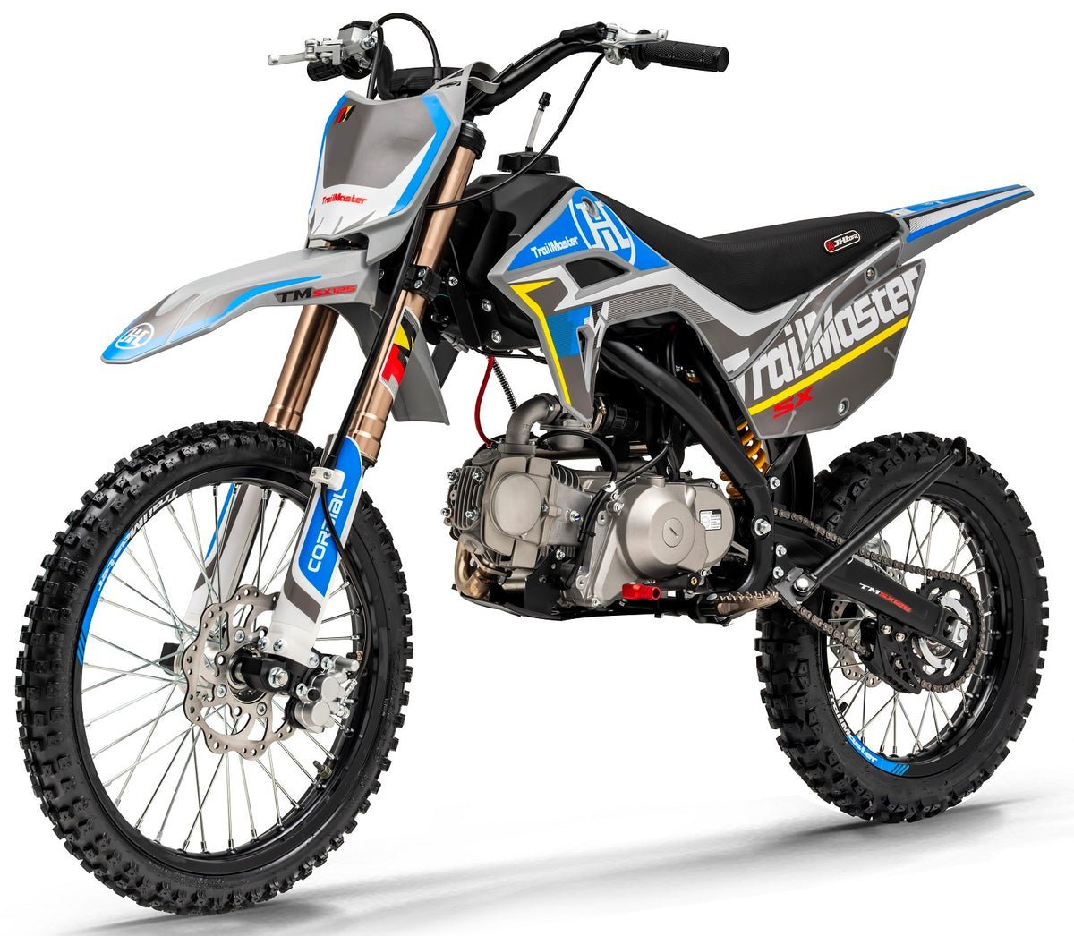 TrailMaster SX125 Pro Series Dirt Bike, Electric Start, 4-Speed Manual, Dual Disc Brakes, (19/16) Wheels – Red - Image 3