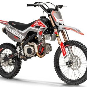 TrailMaster SX150 Pro Series Dirt Bike, Electric Start, 4-Speed Manual, Dual Disc Brakes, (19/16) Wheels – Red