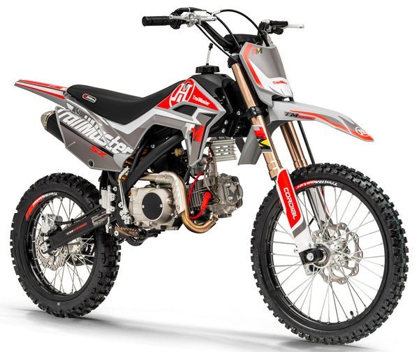 TrailMaster SX150 Pro Series Dirt Bike, Electric Start, 4-Speed Manual, Dual Disc Brakes, (19/16) Wheels – Red