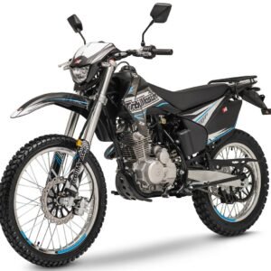 Alternative view of TrailMaster T5 Dual Sport Dirt Bike, 5-Speed Manual, 223cc Engine, Dual Disc Brakes, Electric Start with Kick backup, (21/18) Wheels – Blue