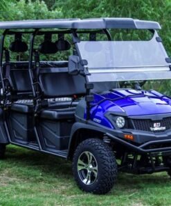 TrailMaster Taurus 80ED-GV 6-Seat Electric Golf Cart, 72 Volt, Extended Roof – Blue
