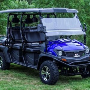 TrailMaster Taurus 80ED-GV 6-Seat Electric Golf Cart, 72 Volt, Extended Roof – Blue