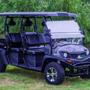 TrailMaster Taurus 80ED-U 4-Seat Electric Golf Cart with Dump Bed, 72 Volt, Aluminum Alloy Wheels – Tree Camo