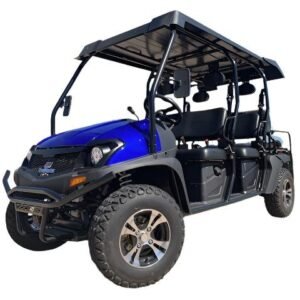 Alternative view of TrailMaster Taurus4 450 Gas 6-Seat UTV, 4×4 High/Low Gear, Alloy Wheels – Blue