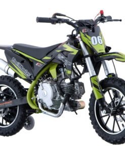 Alternative view of TrailMaster TM06 60cc Gas Dirt Bike, with Electric Start, Automatic, Training Wheels Included, Ages 6-9 – Green