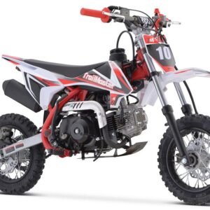 Alternative view of TrailMaster TM11 110cc Dirt Bike Fully Auto with Electric Start, Dual Disc Brakes (10/10), Ages 8-12 – Red