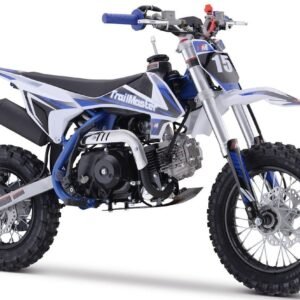 Alternative view of TrailMaster TM15 110cc Dirt Bike, 4-Speed Semi-Auto, Electric Start w/Kick backup, Dual Disc Brakes (12/10) Ages 8-12 – Blue