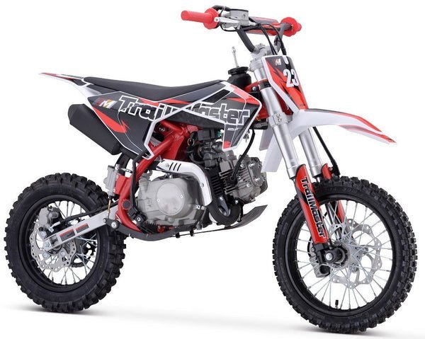 TrailMaster TM23 125cc Dirt Bike, 4-Speed Auto, Electric Start (14/12), Ages 12 and up – Red