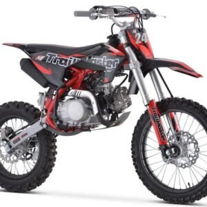 TrailMaster TM24 125cc Dirt Bike 4-Speed Semi Auto (17/14), Ages 12 and up – Red