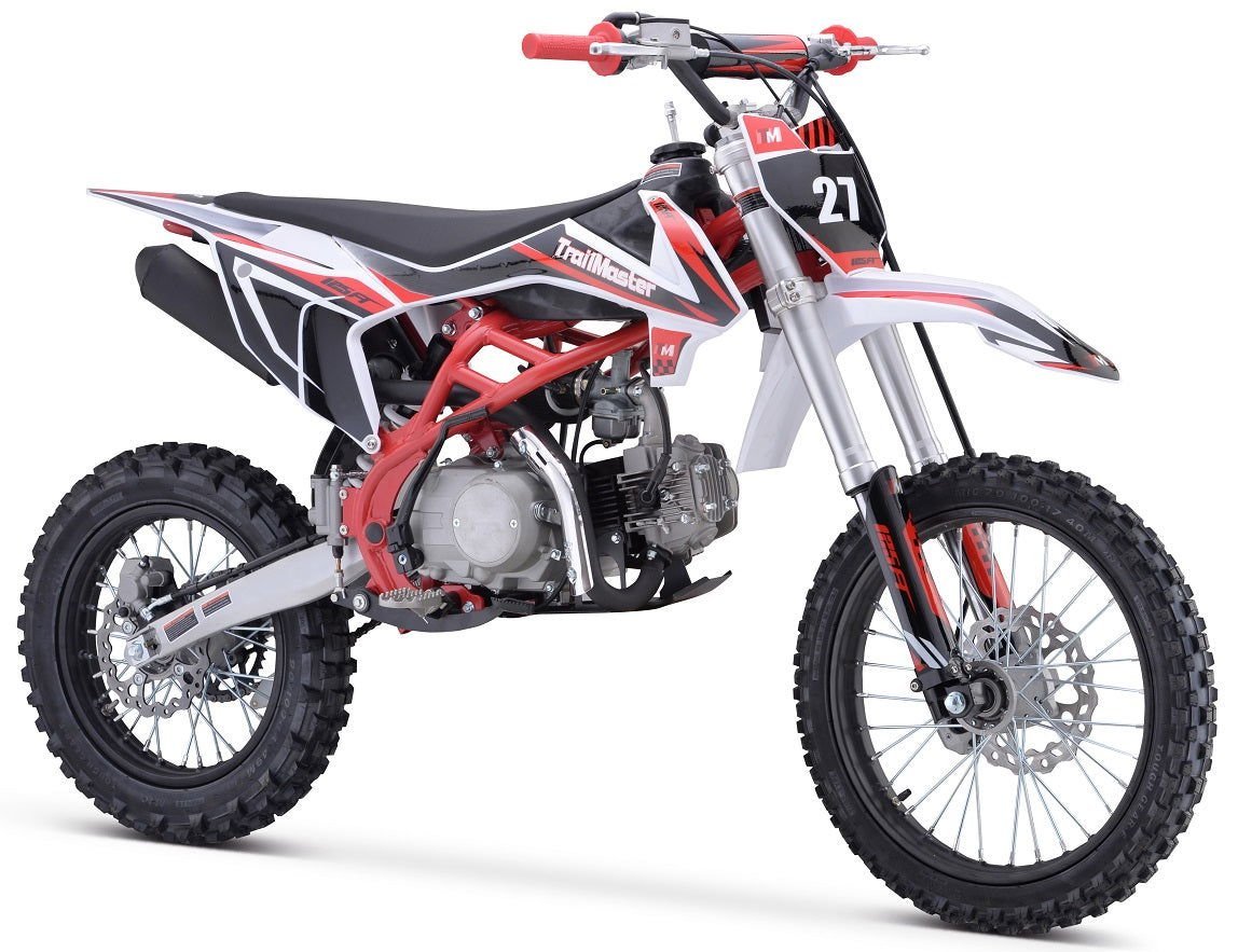 TrailMaster TM27 125cc Large Frame, Dirt Bike 4-Speed Manual (17/14), Ages 12 and up – Red - Image 2