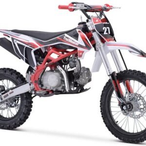 TrailMaster TM27 125cc Large Frame, Dirt Bike 4-Speed Manual (17/14), Ages 12 and up – Red
