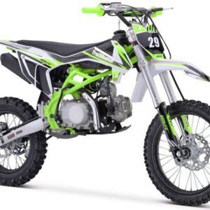 TrailMaster TM29 125cc Dirt Bike, Large Frame, 4-Speed Manual, with Electric Start (17/14), Ages 12 and up – Green