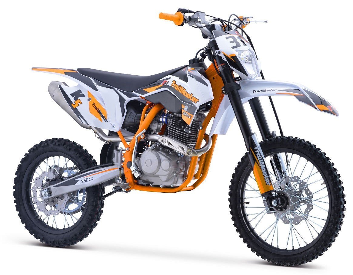 TrailMaster TM31 250cc Dirt Bike 5-Speed Manual Dual Disc Brakes, Electric Start with Kick backup (19/16) – Green - Image 3