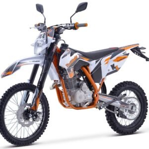 Alternative view of TrailMaster TM31X PRO 250cc Dirt Bike 5-Speed Manual Dual Disc Brakes, Electric Start with Kick backup (19/16) – Orange