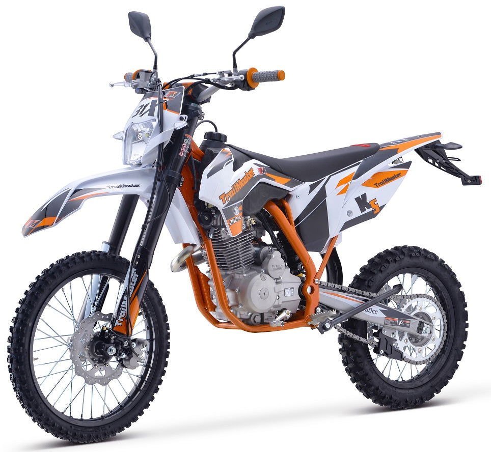 TrailMaster TM31X PRO 250cc Dirt Bike 5-Speed Manual Dual Disc Brakes, Electric Start with Kick backup (19/16) – Orange - Image 2
