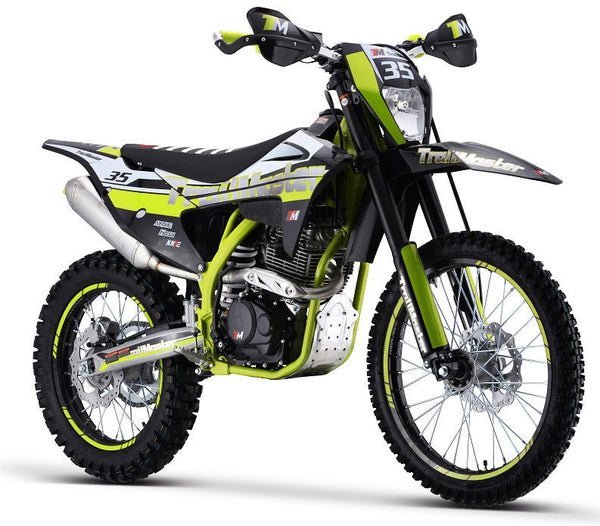 TrailMaster TM35 250cc Dirt Bike, 5-Speed Manual, Dual Disc Brakes, (21/18) Wheels – Green