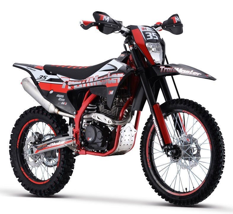 TrailMaster TM35 250cc Dirt Bike, 5-Speed Manual, Dual Disc Brakes, (21/18) Wheels – Green - Image 4