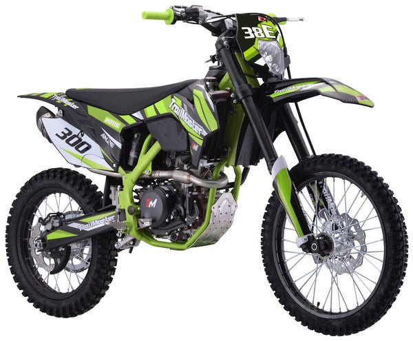 TrailMaster TM38E 300 EFI Dirtbike 31hp, 6-Speed Manual, Liquid Cooled – Green