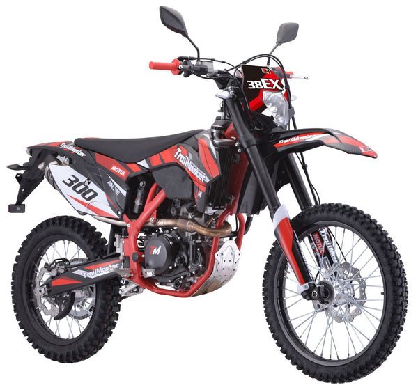 TrailMaster TM38EX 300 Dirtbike 31hp, 6-Speed Manual, Liquid Cooled, Fuel Injected – Red