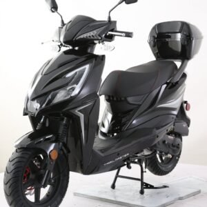 Alternative view of TrailMaster Trophy 50cc Street Scooter, Ships Fully Assembled – Black