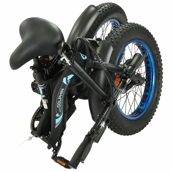 UL Certified – Ecotric Dolphin 36V 500W Portable Folding Fat Tire Electric Bike - Image 3
