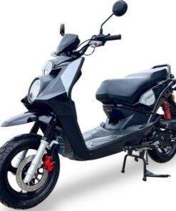 Vision 50cc Street Scooter, Automatic Shifting, Front Disc/Rear Drum Brakes, 12 inch Aluminum Wheels – Black