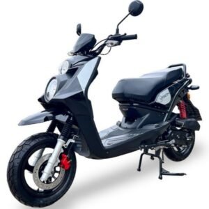 Alternative view of Vision 50cc Street Scooter, Automatic Shifting, Front Disc/Rear Drum Brakes, 12 inch Aluminum Wheels – Black