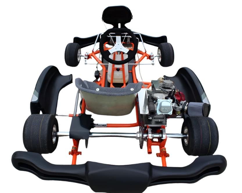 VS1 Adult Racing Go Kart, 196cc Clone Engine, Chrome Moly Steel Frame - Image 3