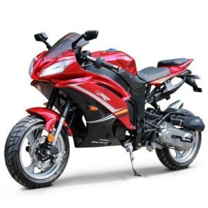 Alternative view of Wasp 50cc Sport Motorcycle, Automatic Shifting, Front Disc Brake, 13-inch Alloy Wheels – Black