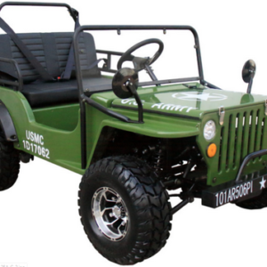 Alternative view of Willys Style Jeep Go Kart, 125cc Gas Engine, 3-speed with Reverse, Ages 12 and up – Army Green