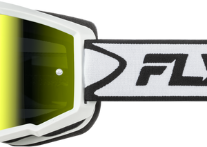 Youth Zone Goggle White/Black W/ Iridescent Grn Mirror Lens