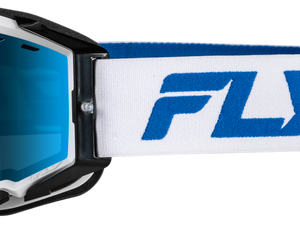 Zone Elite Snw Goggle Wht/Blue W/Drk Blu Mir/Plrzd Smoke Lens