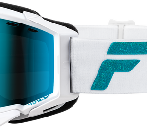 Zone Elite Snw Goggle Wht/Teal W/ Sky Blue/Polarized Smk Lens