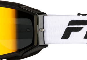 Zone Pro Goggle White/Blk/Gold W/ Gold Mirror/Smoke Lens