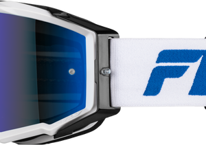 Zone Pro Goggle White/Blue W/ Dark Blue Mirror/Smoke Lens